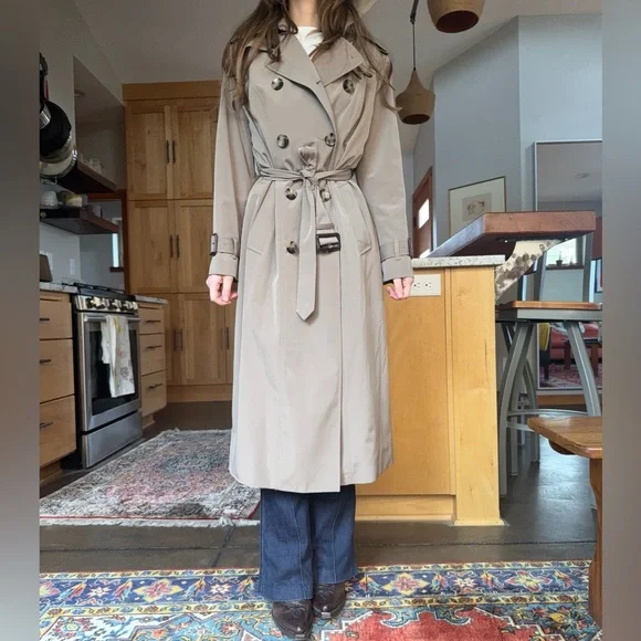 vintage London fog long classic trench double breasted petite medium - Picture 4 of 8